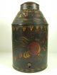 Antique American Toleware Tea Cannister Large And Toleware photo 4