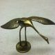 Antique Brass Pair Of Blue Heron Metalware photo 2