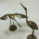 Antique Brass Pair Of Blue Heron Metalware photo 4