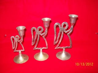 Vintage,  Set Of Three,  International Silver Co. ,  Angel,  Candle Holders,  Silver Plate photo