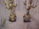 Antique Pair Of Marble Candelabras Silverplate 5 Arms Italian Lg 28 In Metalware photo 9