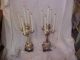 Antique Pair Of Marble Candelabras Silverplate 5 Arms Italian Lg 28 In Metalware photo 2