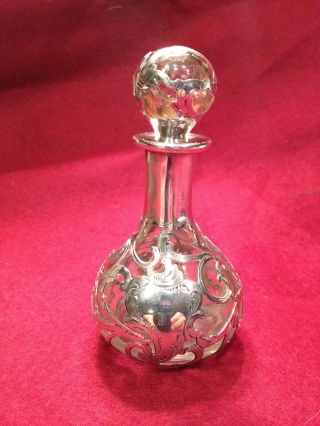 Alvin.  999 Silver Over Glass Perfume Bottle Gorgeous Exceptional Condition photo