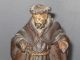 Antique Wooden Statue,  Monk With Skull,  Memento Mori,  18th Century Carved Figures photo 2