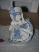Vintage Crown De Bec Porcelain Bonnet Girl W/ruffles Fine Porcelain Figurine Figurines photo 1