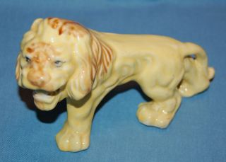 Vintage 1955 Japan Porcelain Ceramic Yellow Pottery Lion Wild Cat Figurine photo