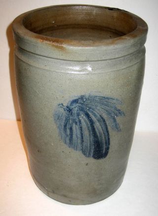 Antique Crock - Cobalt{art} Decorated Salt Glaze Stoneware Va Pa.  - 11 