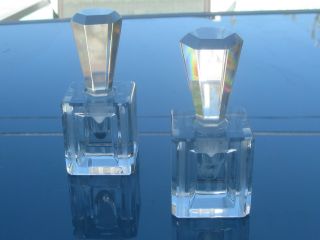 Fine Pair Of Mid Century Cut Crystal Perfume / Candleholders photo