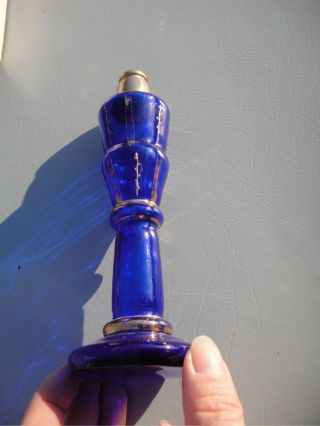 Vintage Art Deco Cobalt Art Glass Czech Czechoslovakia Atomizer Perfume Bottle photo