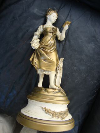 Antique French Bronze Spelter Figurine photo