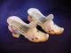 Matched Set: Victorian (?) Handpainted Porcelain Shoes W/ Flared Tops Figurines photo 1