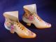 Matched Set: Victorian (?) Handpainted Porcelain Hightop Lace - Up Shoes Figurines photo 1