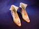 Matched Set: Victorian (?) Handpainted Porcelain Hightop Lace - Up Shoes Figurines photo 2