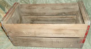 Antique Wood Wooden Storage Large Crate Red Sides 19 Faded Lettering & photo