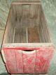 Antique Wood Wooden Storage Large Crate Red Sides 19 Faded Lettering & Primitives photo 1