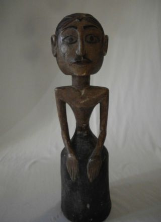Large (20 In) Carved Wood Figure Thai / Siamese/ Indonesian/primitive photo
