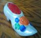 Vintage Alice Blue Tiny Pin Cushion Shoe W/red And Blue Flowers Figurines photo 1