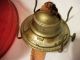 Antique Red Hurricane Oil Lamp Two - Tone Beaded Globe/chimney Eagle Burner Parts Lamps photo 9