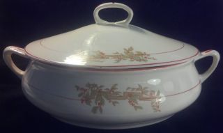 Antique Holly Berry China Covered Casserole Serving Dish W/ Lid Gorgeous photo