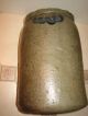Antique Stoneware Salt Glaze Crock - Cobalt Decorated - 9 1/2 