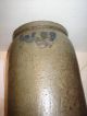 Antique Stoneware Salt Glaze Crock - Cobalt Decorated - 9 1/2 