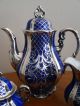 Vintage Hertel Jacob Co Bavaria Germany Sterling Silver On Porcelain Tea Set Teapots & Tea Sets photo 9