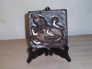 Beautifully Crafted Horse Tile With Thyssen Keramik Danmark Marking On The Back photo