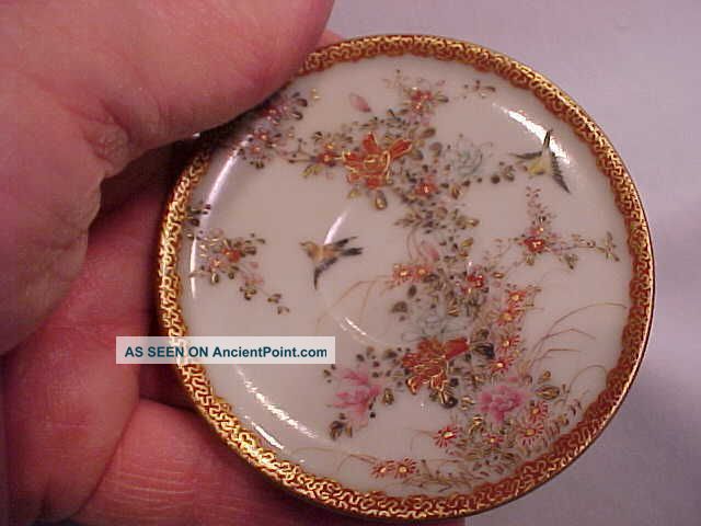 Miniature Oriental Porcelain Cup And Saucer Birds Gold Trim Cups & Saucers photo