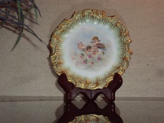 Rare Tressemanes & Vogt Limoges Hand Painted Art Plate W/ Cherubs Birds - Signed photo