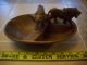 Vintage 3 Part Hand Carved Lion Wooden Bowl Wooden Nut Bowl Bowls photo 1