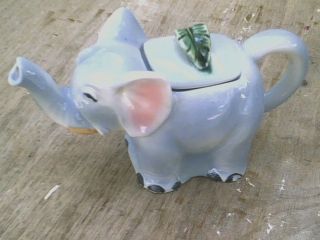 Antique Ceramic Elephant Cream Pitcher With Lid Made In Japan photo