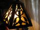 Vtg Antique Slag Glass Shade Handel Tiffany Era Arts&crafts Art Nouveau Bronze Lamps photo 1