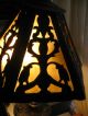 Vtg Antique Slag Glass Shade Handel Tiffany Era Arts&crafts Art Nouveau Bronze Lamps photo 3