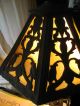 Vtg Antique Slag Glass Shade Handel Tiffany Era Arts&crafts Art Nouveau Bronze Lamps photo 4