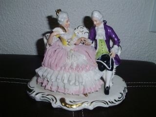 Dresden Art German Victorian Lace Figurine Nr photo