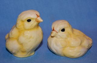 Vintge Pair Goebel Germany Porcelain Ceramic Pottery Baby Chicken Bird Figurines photo