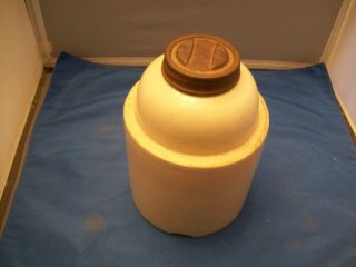 Half Gallon Stoneware Jar With Metal Lid photo