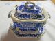 Tureen For Sauce White And Blue Scene Of Castle And River Boats 4 Pieces Tureens photo 1