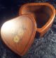 Vintage Heart Shaped Flower Hand Painted Wooden Antique Box 5 
