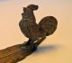 Vintage Vienna Bronze Rooster On A Feather Metalware photo 8
