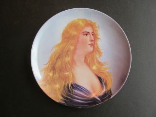 French 24 Karat Gold Hand Painted Portrait Porcelain Plate photo