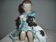 Rare Antique Meissen Baby Girl & Dog Figurine Figurines photo 1