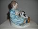 Rare Antique Meissen Baby Girl & Dog Figurine Figurines photo 4