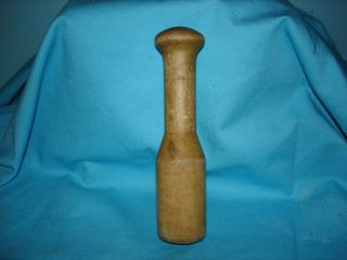 Antique Small,  Primitive,  Wooden Pestle,  Masher For Herbs,  Flat Bottom 6 - 1/8 