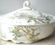 Antique John Edwards Porcelain Covered Vegetable Bowl Chrysanthemum Bowls photo 3