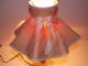 Vintage Victorian Pink Satin Lace Skirt Shaped Shade With Pink Bow Lamps photo 4