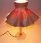 Vintage Victorian Pink Satin Lace Skirt Shaped Shade With Pink Bow Lamps photo 5