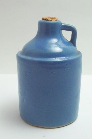 Vintage Blue Mini Stoneware Jug Crock Salesman Sample? Miniature photo