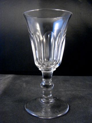 19th C Blown Panel Cut Wine Glass With Ball Knop photo