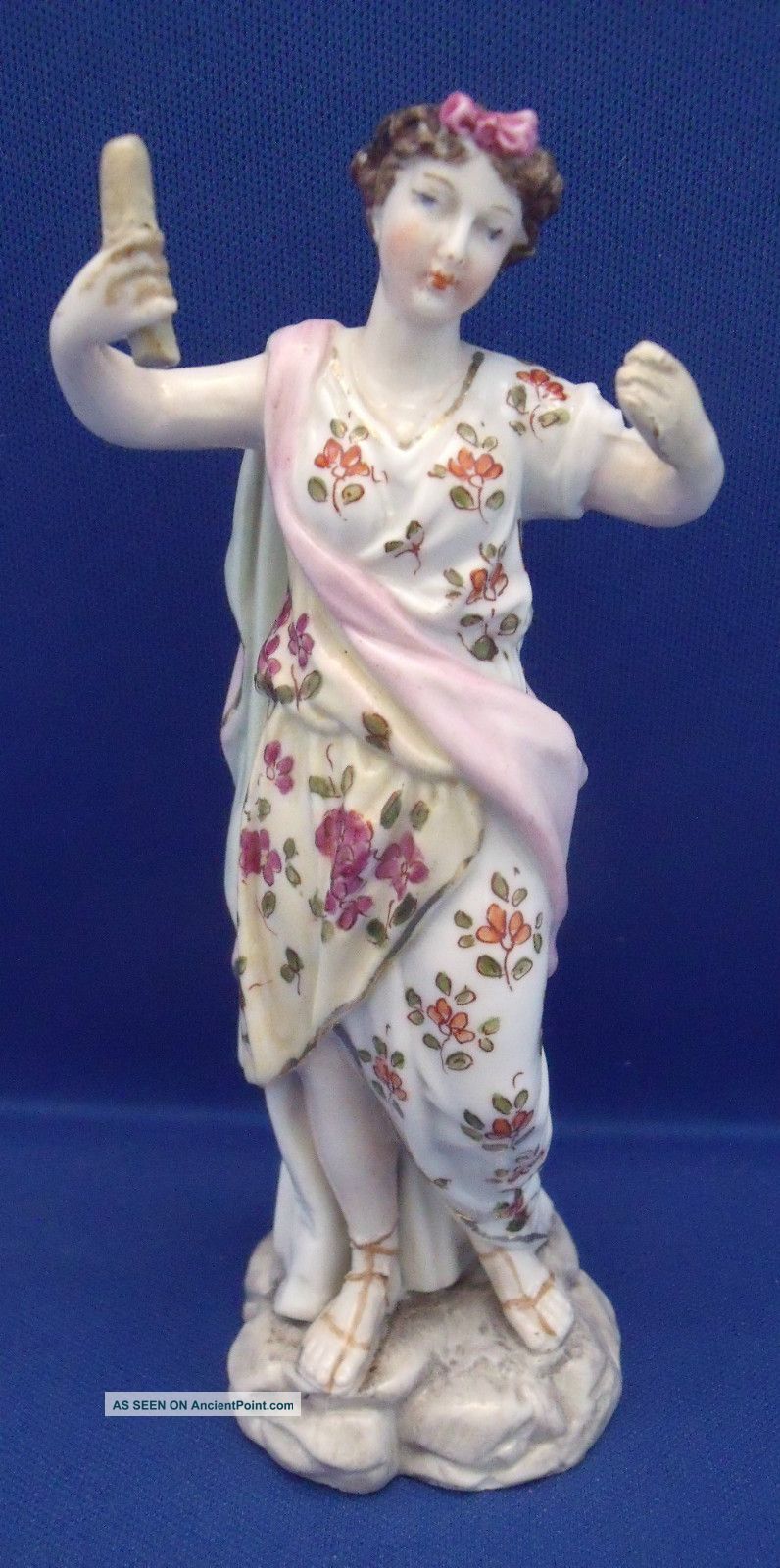 German Bisque Porcelain China Goddess Figurine With Baton Figurines photo